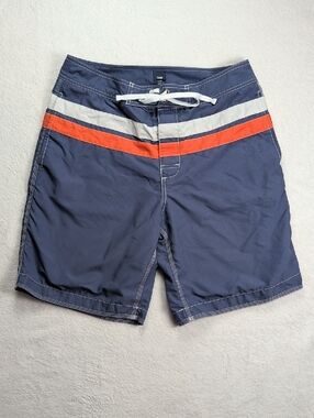 Gap Men’s Swim Trunks Board Shorts Velcro Drawstring Retro Stripe M